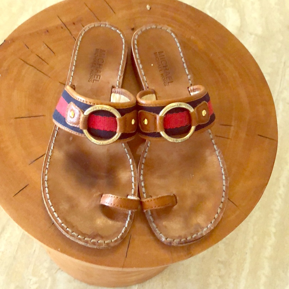 Michael Kors fun leather Greek sandals.